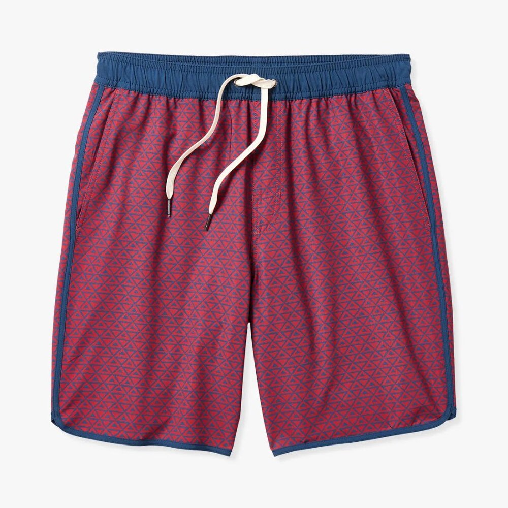 Fair Harbor Anchor Trunk | Nautical Red Wavy Geo Size LL / 8